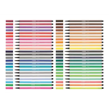 STABILO Pen 68 set flomastera, 20 boja sortirano, plastična kutija, Zebrui tirkizna, 1 mm debljina linije