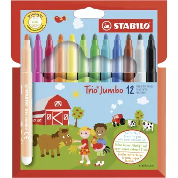 STABILO 380/12 set finelinera - 12 različitih boja (crna, plava, smeđa, zelena, svijetlo cijan, svijetlo zelena, narančasta, breskva, ružičasta, crvena, bijela, žuta) - vrh 0,4 mm - tinta na bazi vode - plastična pernica