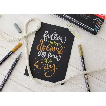 STABILO Pen 68 Metallic flomaster - metalik zelena - 1 komad