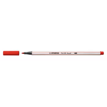 STABILO Pen 68 Brush - Medium - crvena - fleksibilni vrh kista - tinta na bazi vode - Njemačka - odrasli i djeca