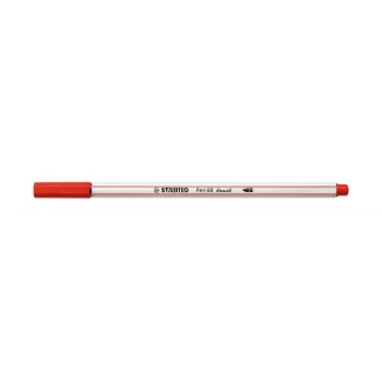 STABILO Pen 68 Brush - Medium - crvena - fleksibilni vrh kista - tinta na bazi vode - Njemačka - odrasli i djeca