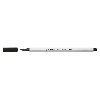 STABILO Pen 68 Brush - Medium - crna - vrh kista - tinta na bazi vode - Njemačka - odrasli i djeca