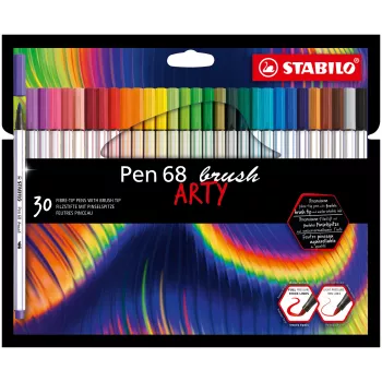 STABILO Pen 68 brush ARTY Edition set brush penova - 30 raznih boja u kartonskoj kutiji