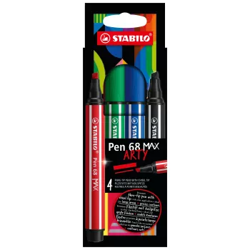 STABILO Pen 68 MAX pakiranje od 4 komada ARTY flomaster s klinastim vrhom