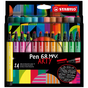 STABILO Pen 68 MAX 24 komada u kutiji ARTY flomaster s klinastim vrhom