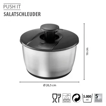 GEFU PUSH IT sušilica za salatu od nehrđajućeg čelika