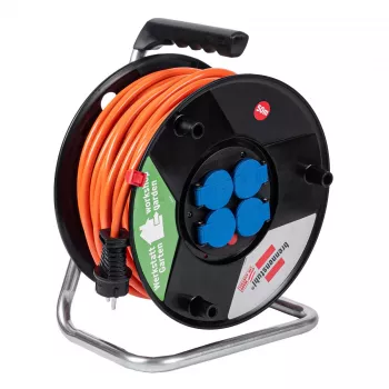 AKYGA AK-CR-06 bubanj s kabelom produžni kabel 50m IP44 4 utičnice Schuko crna