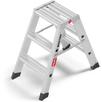 Hailo Master D80 2 x 3 stepenice dvostrane sklopive stepenice, aluminij, nosivost 150 kg, EN 131