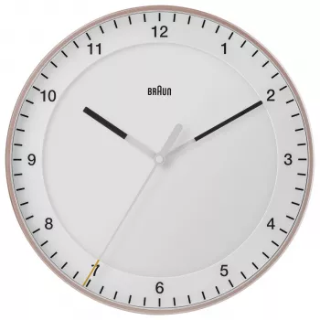 Braun BC17PW kvarcni zidni sat analogni, 30 cm, ružičasto-bijeli