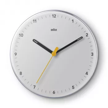 Braun BC26W kvarcni zidni sat analogni tihi mehanizam 23 cm bijeli