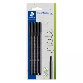 STAEDTLER Triplus fineliner 0,3 mm crna pakiranje od 4