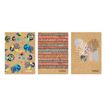 Herlitz bilježnica A6 kockasta 80 listova kraft papir korice smeđe