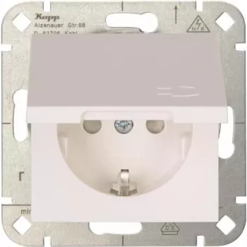 HEINRICH KOPP HK 07 1-struka Schuko utičnica s poklopcem, čisto bijela, podžbukna, IP44, 250V/16A, 940129002