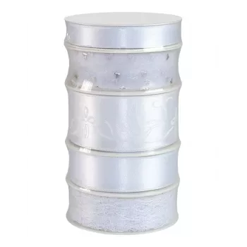 C.E. Pattberg svadbeni set poklon vrpca saten bijeli 15/25/40 mm x 5 rola x 3 m