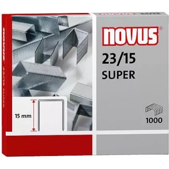 Novus Dahle Novus 23/15 SUPER Staple Pack - 1.5 cm - 1000 Staples - Steel - Stainless Steel