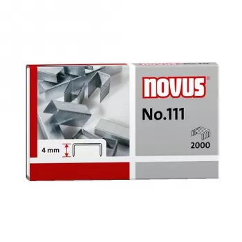 Novus No.111 spajalice - 4 mm - 2000 komada - 15 listova - metal - siva