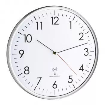 TFA 60.3514 bijelo/srebrni analogni radio kontrolirani zidni sat