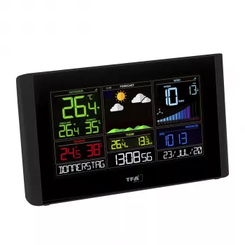 TFA VIEW BREEZE 35.8001.01 Wi-Fi meteorološka postaja s LCD zaslonom u boji, 12-24 satna prognoza, bijela