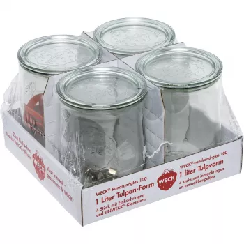 WECK Okrugla staklenka Tulip 1,0L set od 4