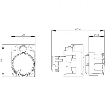 Siemens 3SU1200-2PS10-1AA0 SIRIUS ACT potenciometar 10 kOhm, 22 mm, crni, vijčana stezaljka