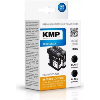 KMP DOUBLEPACK B60D crna tintna patrona paket od 2, 14,1 ml