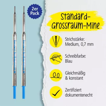 ONLINE 2 Ballpoint Pen Refills M Blue