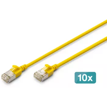 DIGITUS CAT 6A F-FTP Slim patch kabel, bakar, LSZH, 0,5 m, sivi