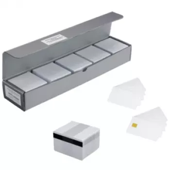 ICO MAGCARD250 magnetske kartice, paket od 250 bijelih PVC plastičnih kartica s HiCo magnetskom trakom, 30 mil, veličina kreditne kartice