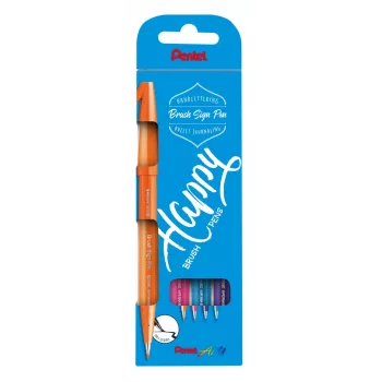Pentel Sign Pen Brush Pen Set 4 boje crna crvena plava zelena