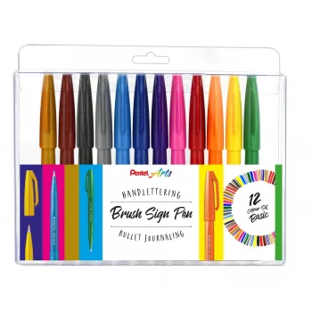 Pentel 12 SES15-12 Brush Pen Set razne boje