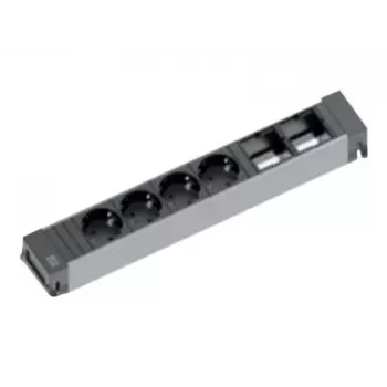 Bachmann Power Frame ALU Desk jedinica za napajanje 6 utora 4x utičnice tipa E 2x RJ45 Cat.6 2m kabel