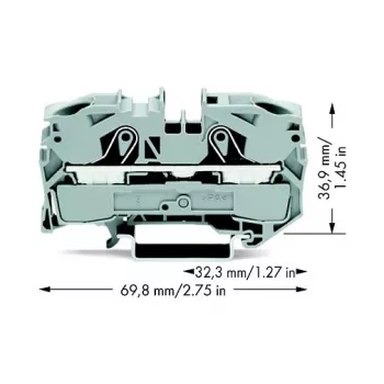 WAGO 2016-1201 prolazna stezaljka, 16 mm², 800 V, siva, Push-in CAGE CLAMP
