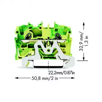WAGO 2001-1207 2-vodička uzemljiva stezaljka, 1,5 mm²