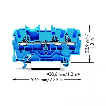 WAGO 2002-1304 3-vodička Push-in stezaljka, 2,5 mm², 800 V, siva