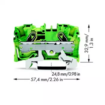 WAGO 2006-1207 2-vodna uzemljivačka stezaljka, 6 mm²
