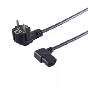 S CONN Maximum Connectivity mrežni kabel 90° zakrivljeni CEE 7/7 na C13 1,8m crni