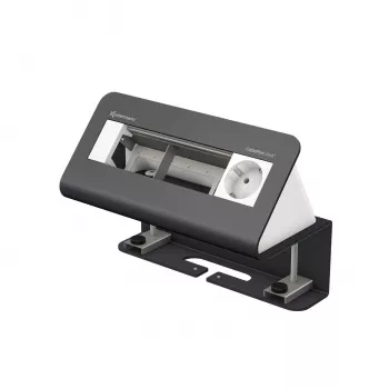 Kindermann CablePort desk² 4-struka stolna priključna ploča - 4 Schuko utičnice, 2x RJ45 Cat.6A, 2x USB-A, 1x HDMI, 1x USB-C, crna