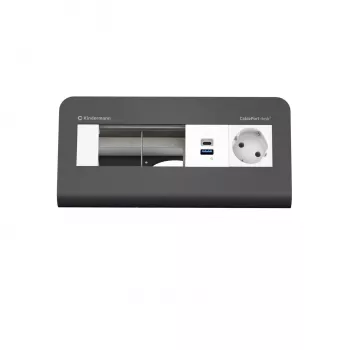 Kindermann CP desk² 80 4-fach stolna priključna ploča s 1x strujom i 1x USB-A, srebrno-crna