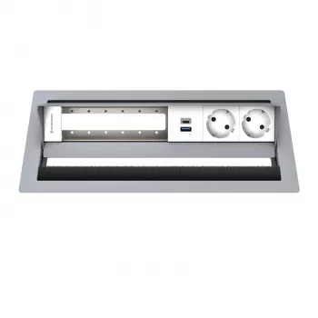 Kindermann CP Standard² 6-fach stolna priključna ploča s 2x utičnice, 1x USB-A priključkom za punjenje, HDMI, RJ45