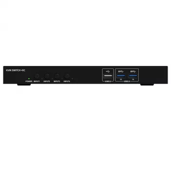 Kindermann KVM Switch 41C - 4-portni digitalni KVM preklopnik s DVI-D, USB, audio, EDID emulacijom