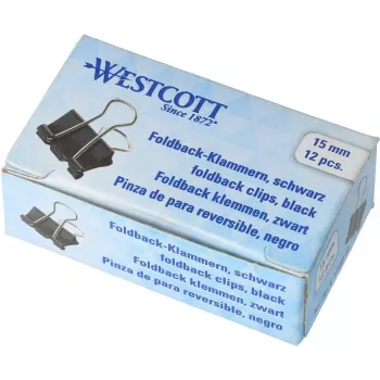 WESTCOTT 12 spajalica za papir 19 mm, crno-srebrne, 12 komada