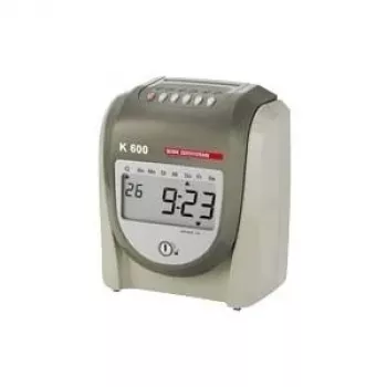 BÜRK MOBATIME K600 uređaj za evidentiranje radnog vremena - dot-matrix sat s LCD zaslonom, ispis u 6 stupaca, crni/crveni