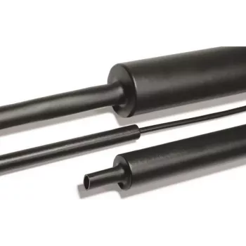 HellermannTyton 323-50750 termoskupljajuća cijev s ljepilom, crna, 75 mm (isporučeno), 22 mm (skupljeno), omjer skupljanja 4:1, duljina 1 m