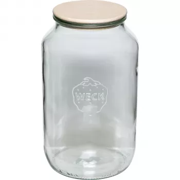 WECK okrugla staklenka 3L s drvenim poklopcem