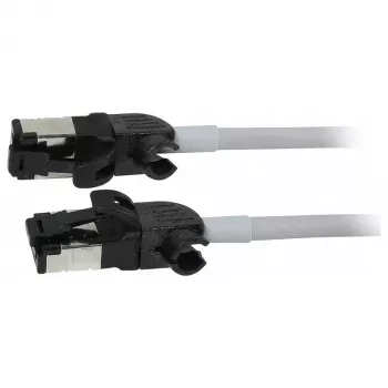 Synergy21 patch kabel RJ45, CAT6A 500MHz, 1,5m, sivi, S/FTP, slimline okrugli d=4,5mm, TPE/LSZH (Superflex), AWG28, s CAT7 sirovim utikačem, rotirajući utikač