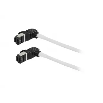 Synergy21 patch kabel RJ45, CAT6A 500MHz, 0,25m, bijeli, S/FTP, slimline okrugli d=4,5mm, TPE/LSZH (Superflex), AWG28, s CAT7 sirovim utikačem, rotirajući utikač