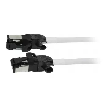 Synergy21 patch kabel RJ45, CAT6A 500MHz, 1,5m, bijeli, S/FTP, slimline okrugli d=4,5mm, TPE/LSZH (Superflex), AWG28, s CAT7 sirovim utikačem, rotirajući utikač