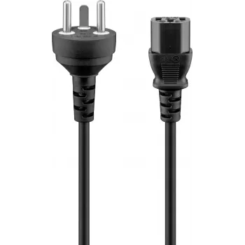 Goobay strujni kabel za uređaje s danskim utikačem tipa K, 3 x 0,75 mm², 2 m, crni (95732)