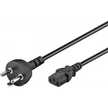 Goobay strujni kabel za uređaje s danskim utikačem tipa K, 3 x 0,75 mm², 2 m, crni (95732)