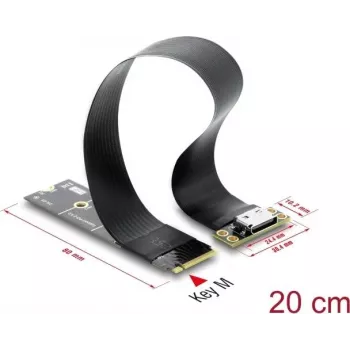 Delock M.2 Key M na 1 x OCuLink SFF-8612 konverter s 20 cm kabelom